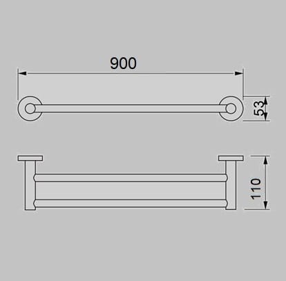ZENMO Bathroom Accessories TP69036B-90 JESS Double Towel Rail 900mm