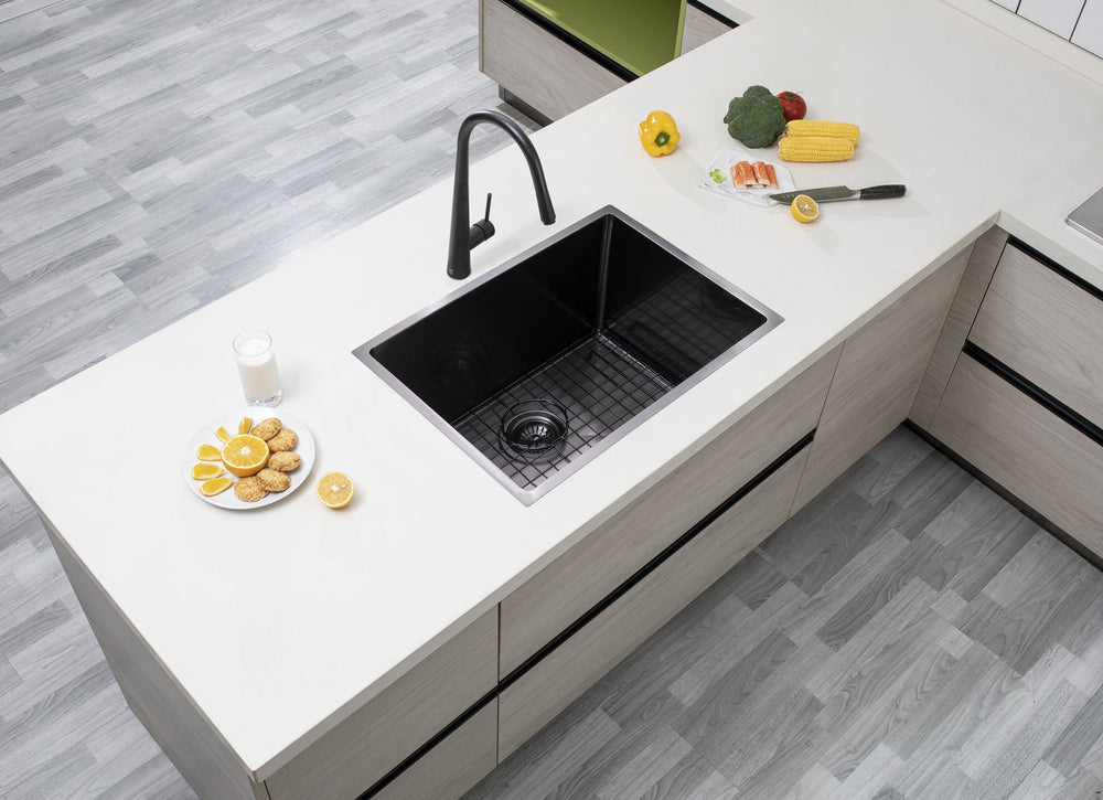 TWM10B 600X450X230MM GUN METAL GREY 1.2MM HANDMADE TOP/UNDERMOUNT SINGLE BOWL KITCHEN SINK