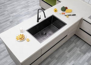 TSI Sinks TWM3B 762*457*254MM GUN METAL GREY HAND-MADE SINGLE BOWL KITCHEN SINK(ROUND EDGES)