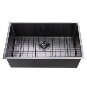 TWM3B 762*457*254MM GUN METAL GREY HAND-MADE SINGLE BOWL KITCHEN SINK(ROUND EDGES)