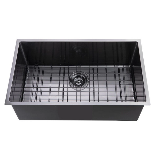TWM3B 762*457*254MM GUN METAL GREY HAND-MADE SINGLE BOWL KITCHEN SINK(ROUND EDGES)