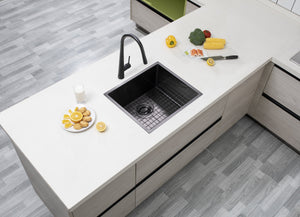 TSI Sinks TWM5B 510*450*230MM GUN METAL GREY HAND-MADE SINGLE BOWL KITCHEN SINK(ROUND EDGES)