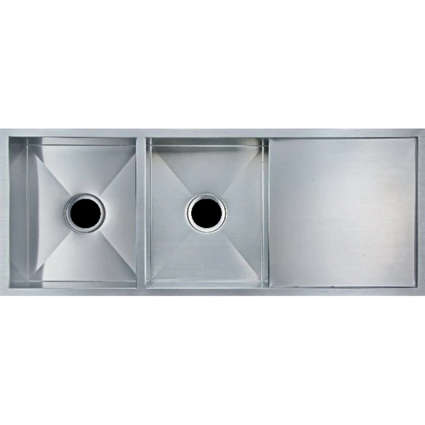 TWM9 1160X460X230MM 1.2MM HANDMADE TOP/UNDERMOUNT DOUBLE BOWLS KITCHEN SINK