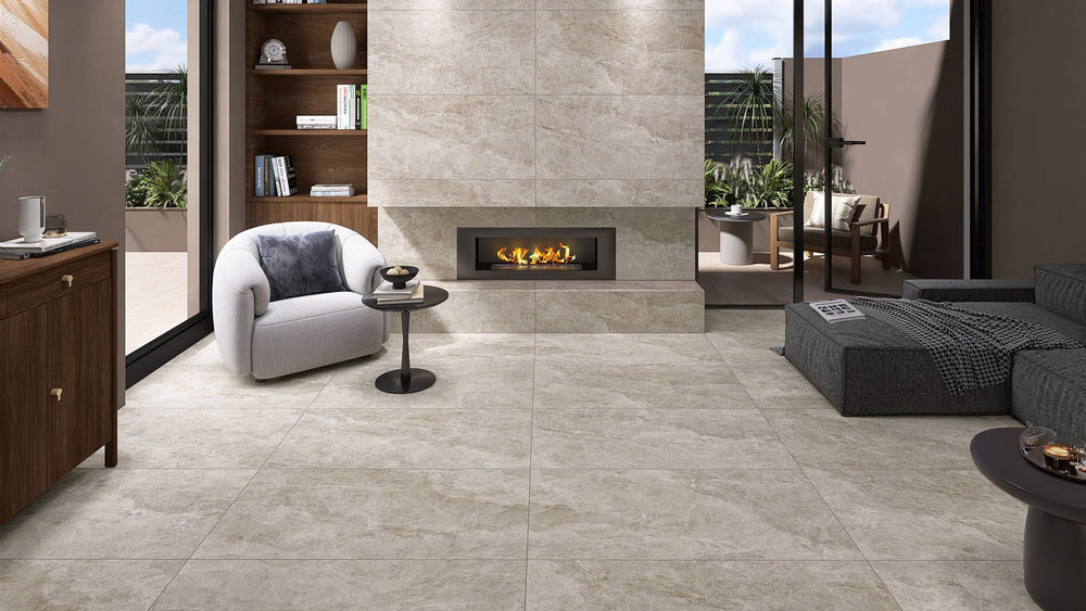 Taj Mahal Beige Silk Marble Look Tile 600x1200mm
