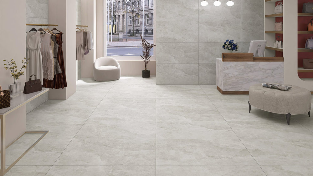 Taj Mahal White Silk Marble Look Tile 600x1200mm