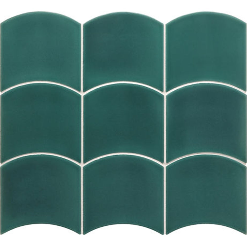 Wave Teal Grassy Gloss 120x120mm