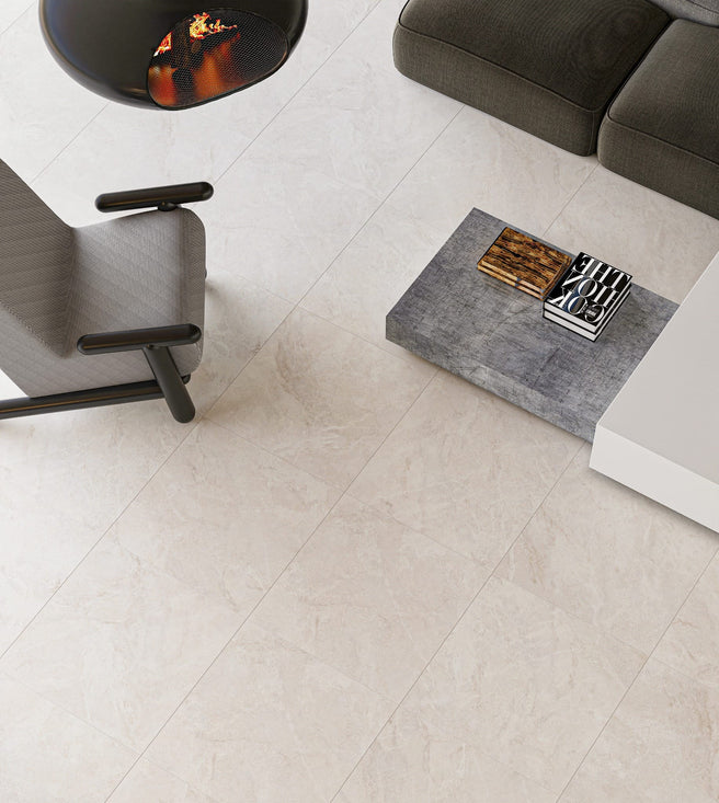 Tempo White Matt P3 Stone Look Tile 600x600mm