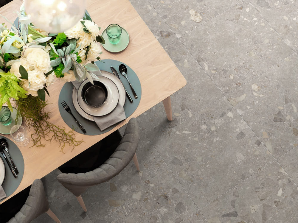 Misto Grey Matt P4 Terrazzo Look Tile 600x600mm