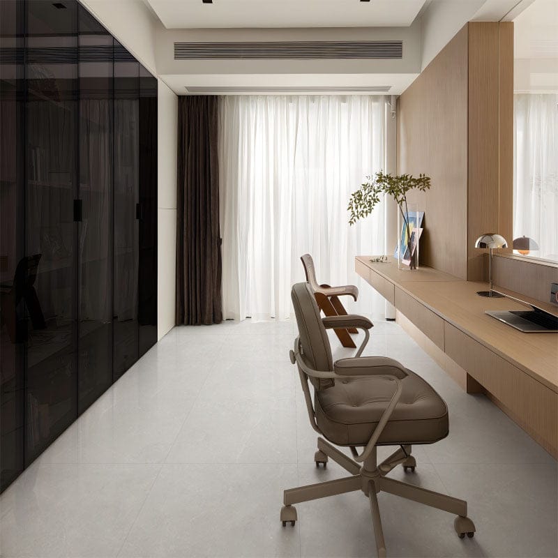 Tesla White Polished Tile 600x600mm