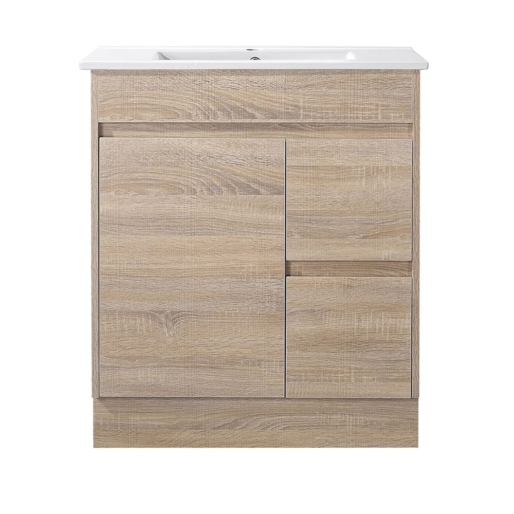 Avia Vanities Tobi Freestanding Vanity 750mm Prime Oak/Natural Timber Right/Left Drawers