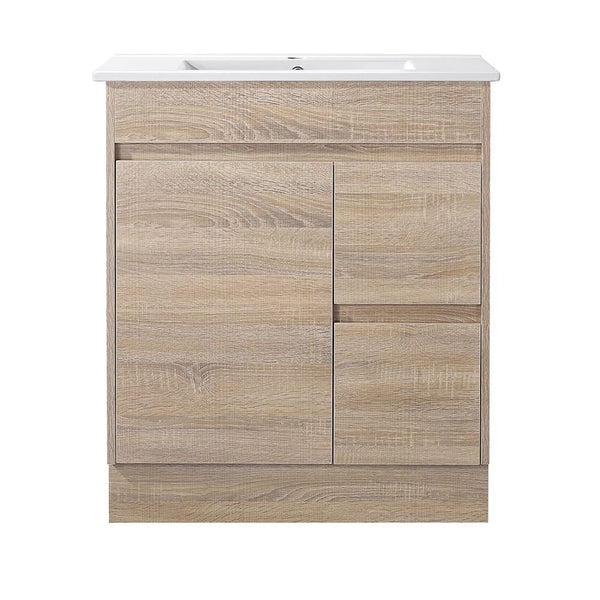 Avia Vanities Tobi Freestanding Vanity 750mm Prime Oak/Natural Timber Right/Left Drawers