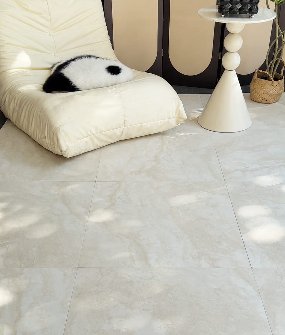 Travertine Beige Matt Tile 600x600mm