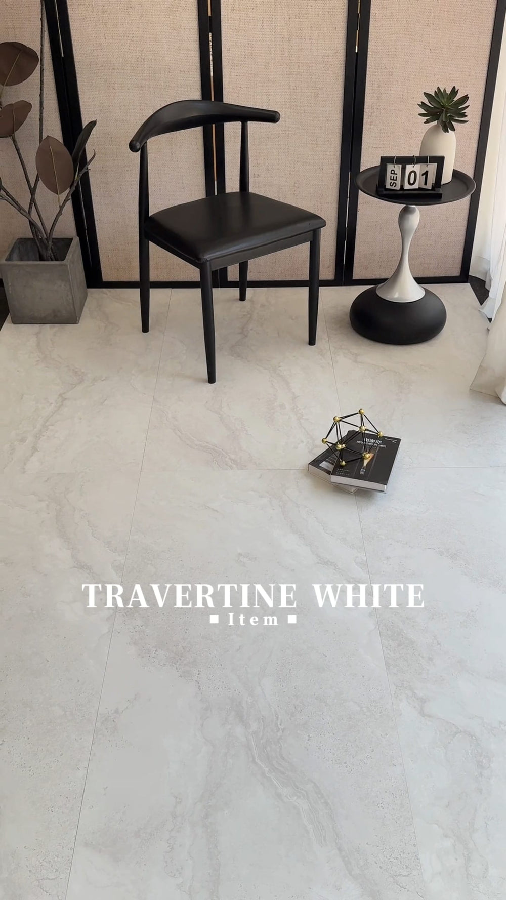Travertine White Matt Tile 300x600mm