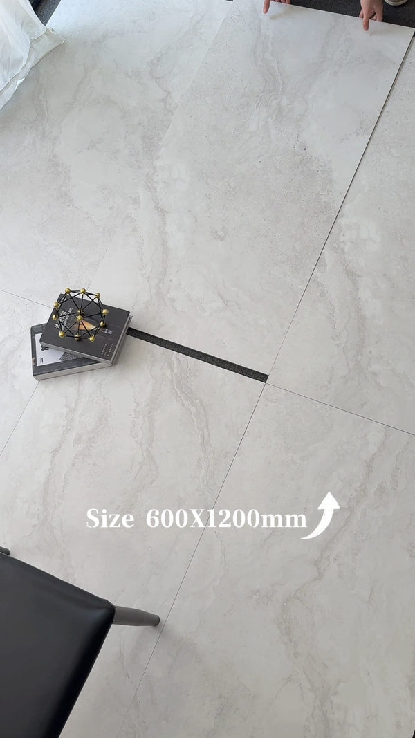 HF Tile Travertine White Matt Tile 600x1200mm
