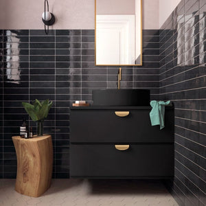 DSS Tile Tribeca Basalt Gloss Subway Tile 60X246mm