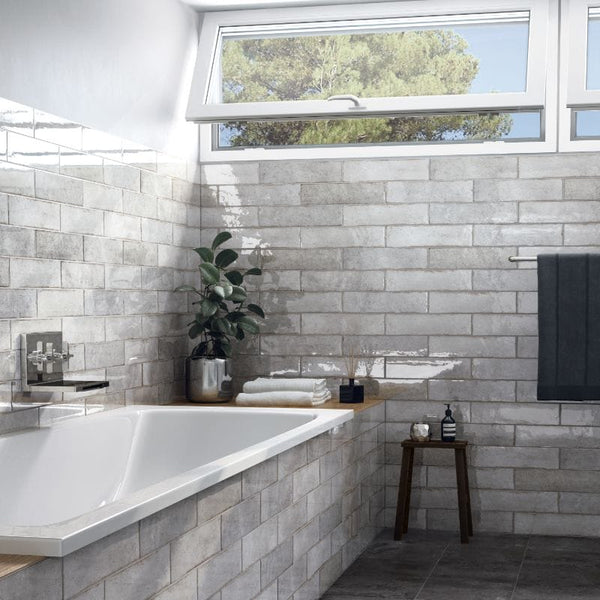 DSS Tile Tribeca Grey Whisper Gloss Subway Tile 60X246m