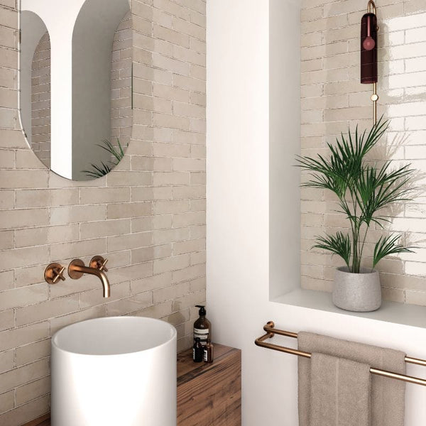 DSS Tile Tribeca Oatmeal Gloss Subway Tile 60X246m