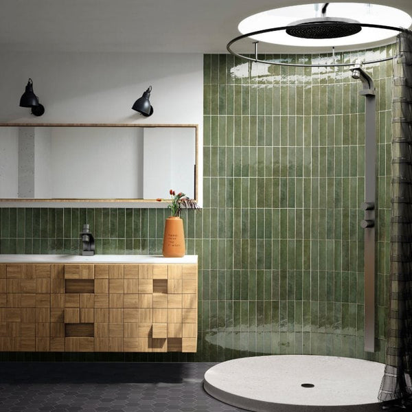 DSS Tile Tribeca Sage Green Gloss Subway Tile 60X246m