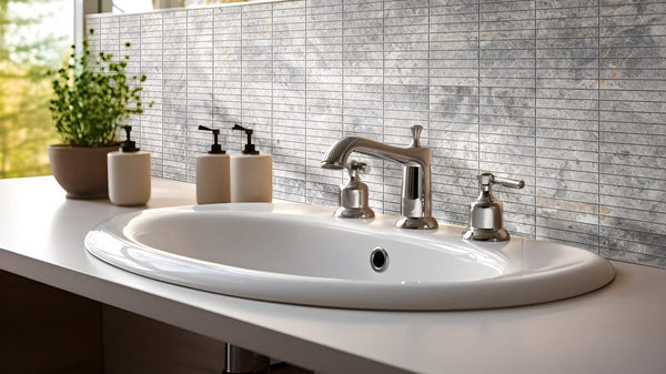 TUNDRA WHITE SQUARE 98X98MM MOSAIC MATT SMOOTH GRIP