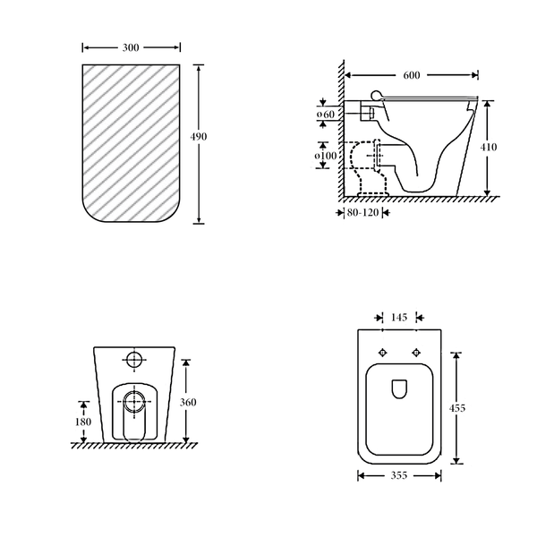 Noveen Toilets T003D – TURIN R&T Package