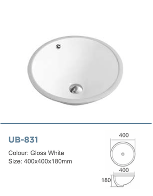 Avia Basins UB-831 Undermount Basin 385x385x185mm
