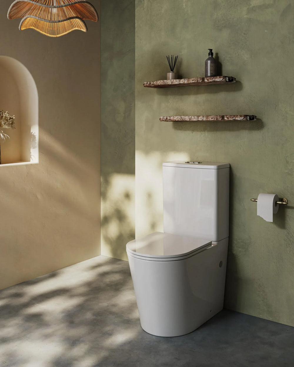 V043 Sylea Tornado Rimless Back To Wall Toilet Suite 655x380x860mm