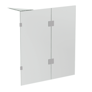 Violet 10 10mm Frameless Fixed & Swing Bath Screen V10-B-FS - Black