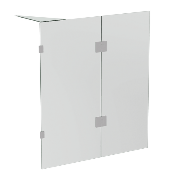 Violet 10 10mm Frameless Fixed & Swing Bath Screen V10-B-FS - Black