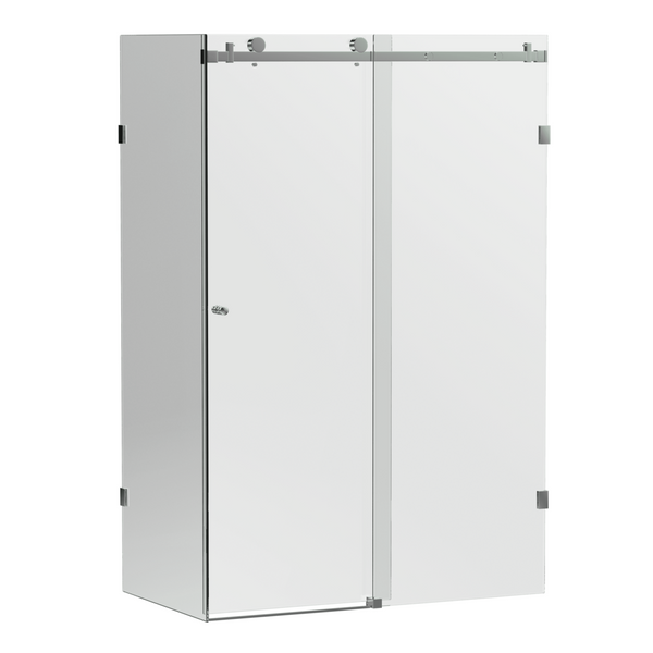 Violet 10 10mm Frameless Sliding Screen Front & Return V10-S / V10-S-R - Black