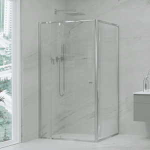 Violet 6 Chrome 6mm Semi-Frameless Pivot Screen – Front & Return