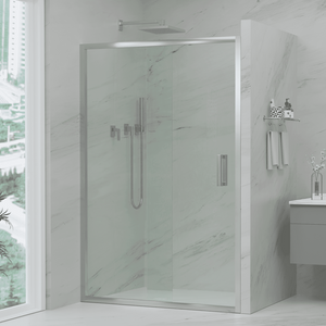 Violet 6 Chrome 6mm Semi-Frameless Sliding Screen Front only