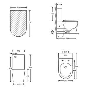 Noveen Toilets T6088RT – VERA Tornado-Rimless Toilet Suite
