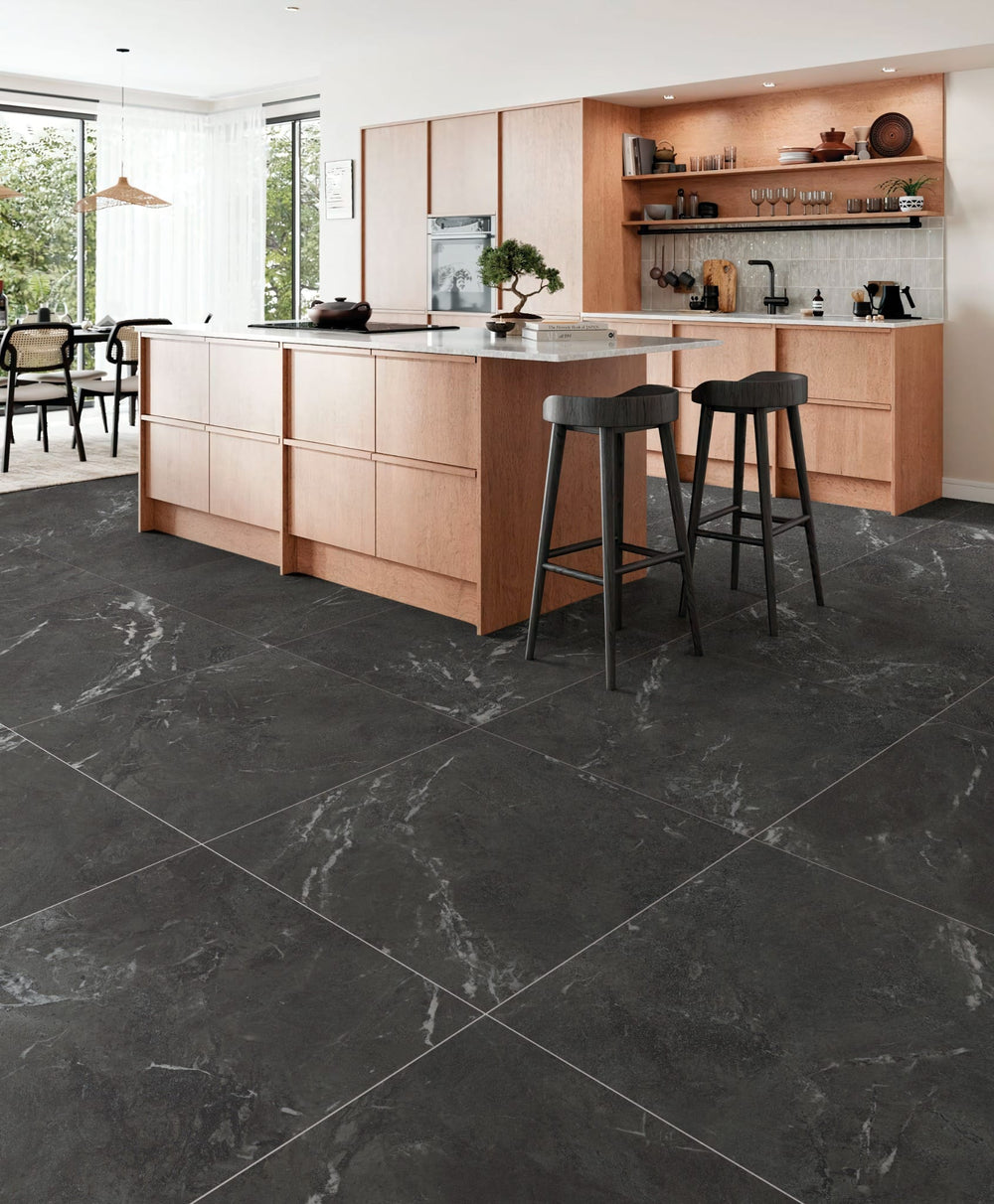 Vela Charcoal Matt P3 Stone Look Tile 600x600mm