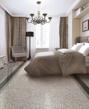 EV Tile Venezia Gesso Glazed Matt Terrazzo Look Tile 1200x600mm Made In Italy