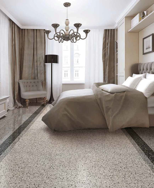 EV Tile Venezia Gesso Glazed Matt Terrazzo Look Tile 1200x600mm Made In Italy
