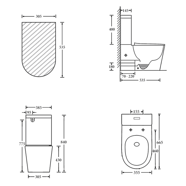 Noveen Toilets T6088 — VENICE Tornado Toilet Suite