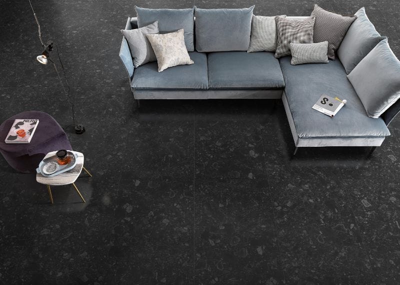 Verona Charcoal Terrazzo Matt Tile 300x600mm