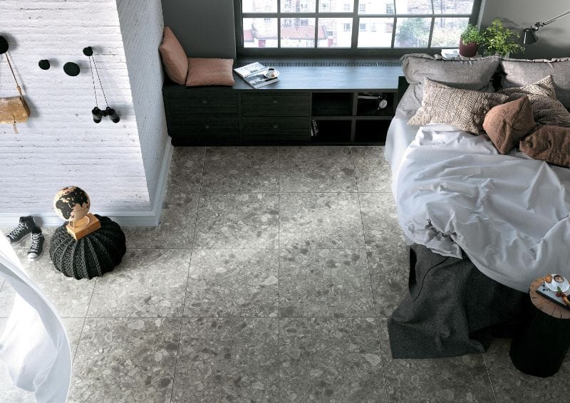 Verona Dark Grey Terrazzo Matt Tile 300x600mm