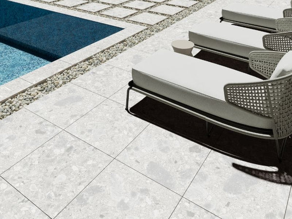 DSS Tile Verona White Terrazzo Matt Tile 300x600mm