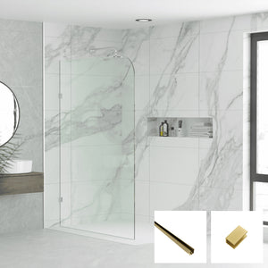 Milano Series Radius Walk In Panel M-R - Brushed Gold