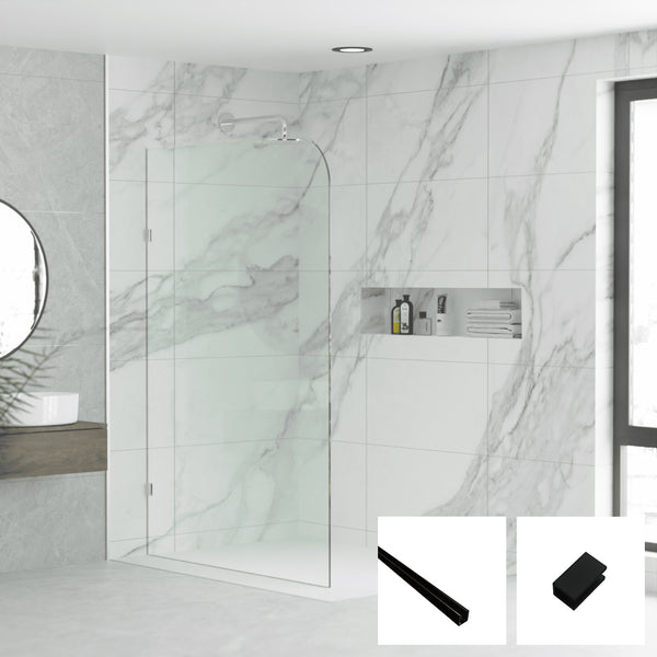 Milano Series Radius Walk In Panel M-R - Black