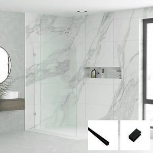 Milano Series Arched Walk In Panel M-FP - Black