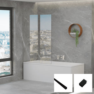 10mm Frameless Fixed Bath Screen V10-B-F - Black