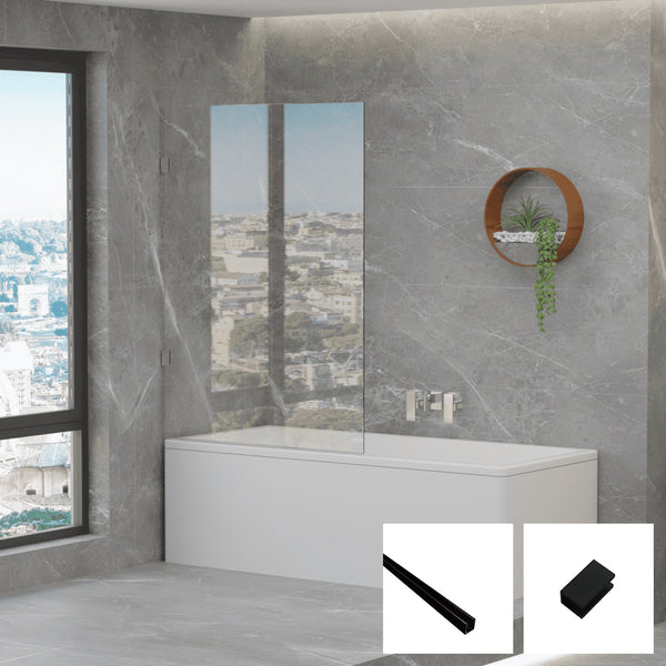 10mm Frameless Fixed Bath Screen V10-B-F - Black