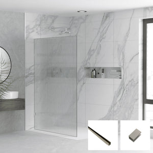 Milano Series Reeded Walk In Panel M-REED - Brushed Nickel