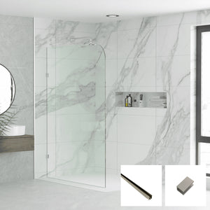 Milano Series Radius Walk In Panel M-R - Brushed Nickel