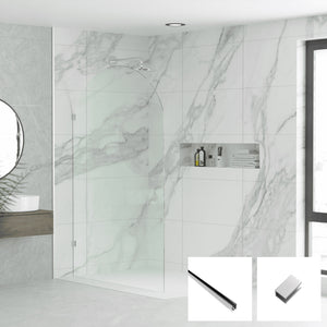 Milano Series Arched Walk In Panel M-FP - Chrome