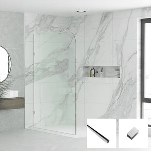 Milano Series Radius Walk In Panel M-R - Chrome