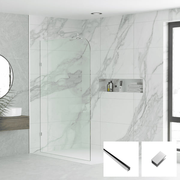Milano Series Radius Walk In Panel M-R - Chrome