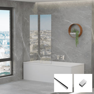 10mm Frameless Fixed Bath Screen V10-B-F - Chrome